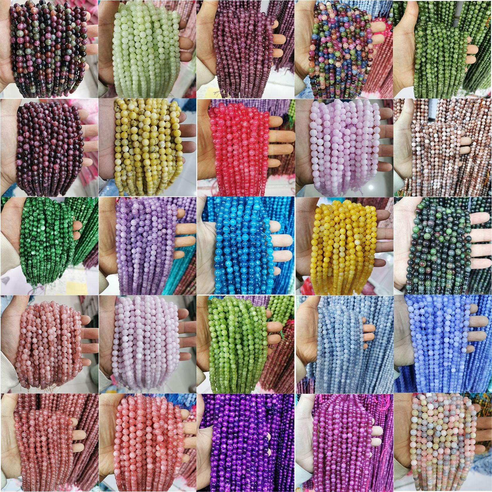 天然优化摩根石碧玺紫晶黄水晶葡萄石海蓝宝石榴石草莓晶散珠脚链