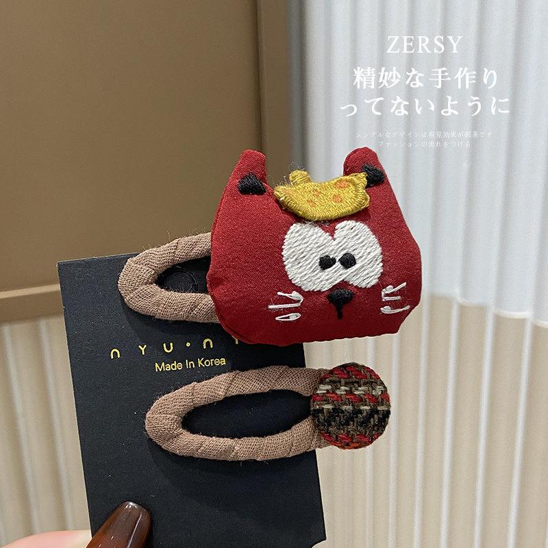 卡通立体毛呢发夹高级感气质发卡外出百搭刘海夹碎发边夹头饰发饰