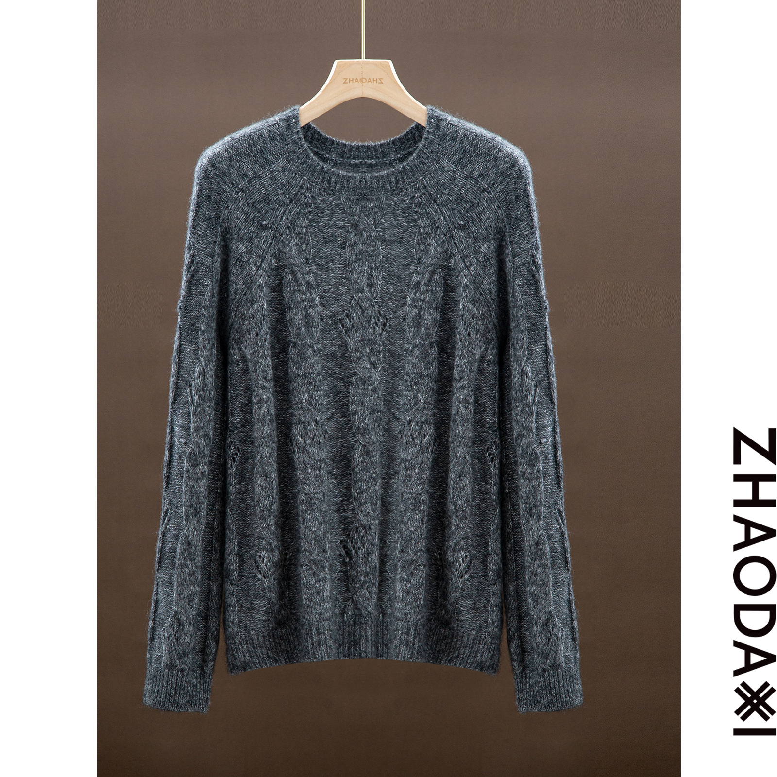 【赵大喜】现货！迷雾拉绒毛衣 | 羊毛羊绒真丝毛衣拉毛工艺圆领上衣