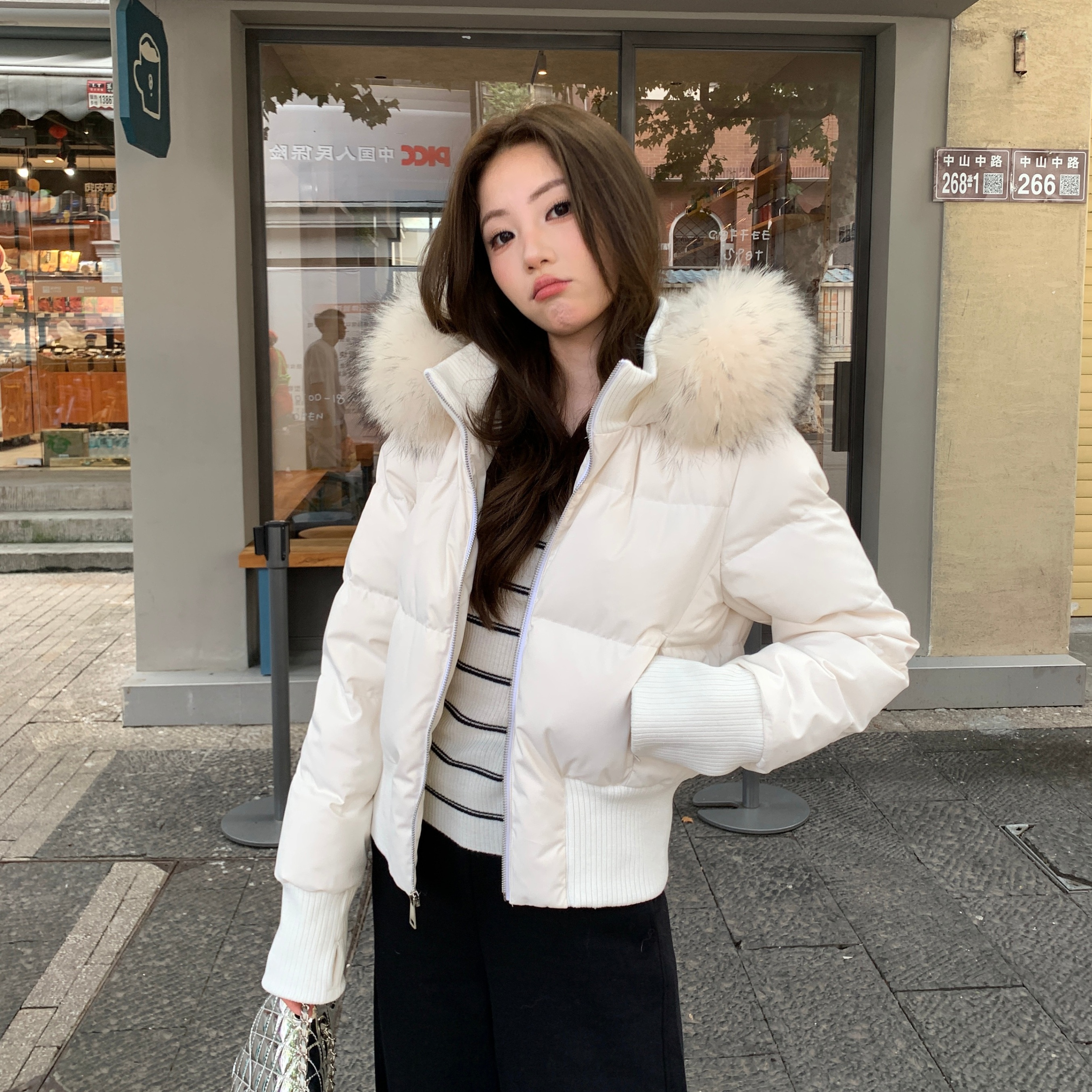 2025美式辣妹痞帅连帽棉服秋冬新款高级感时尚百搭ins潮牌外套女