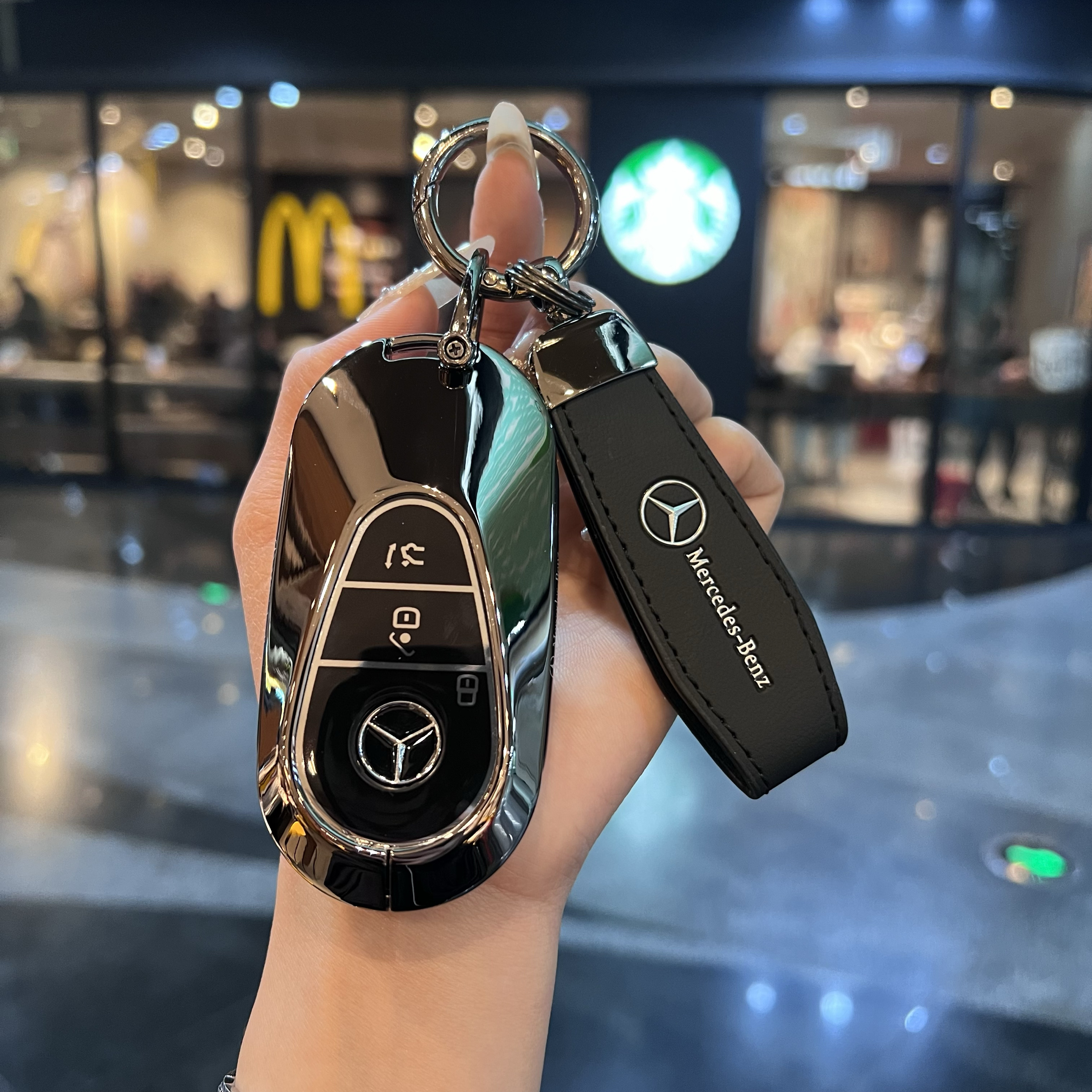 适用于新款奔驰E300钥匙套C级C200L壳C260L新S级S400L包S450L车扣