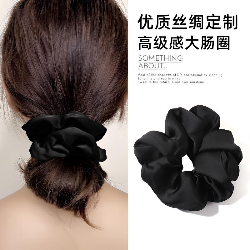高端复古大肠发圈发饰厚绸缎面2025新款丸子头绳高弹力扎马尾发绳