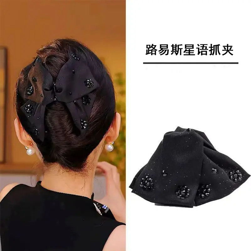 新款路易斯星语抓夹气质优雅时尚百搭后脑勺赫本风法式发夹发饰