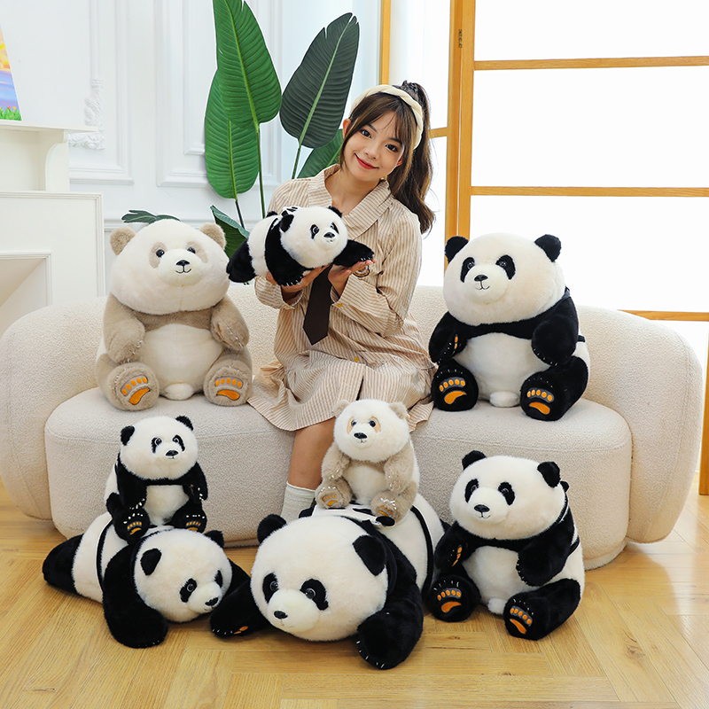 永发可爱大熊猫七仔花花毛绒公仔憨憨熊抱枕布娃娃女生生日礼物