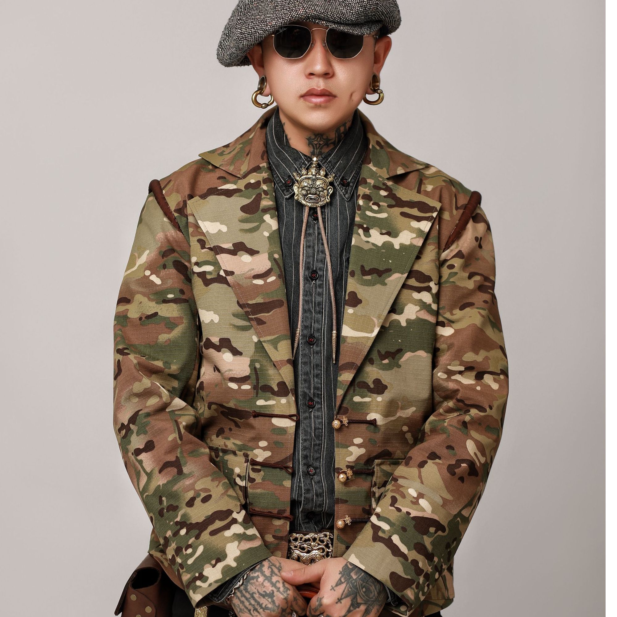 蒙古元素【沙漠之鹰】迷彩西服男女同款