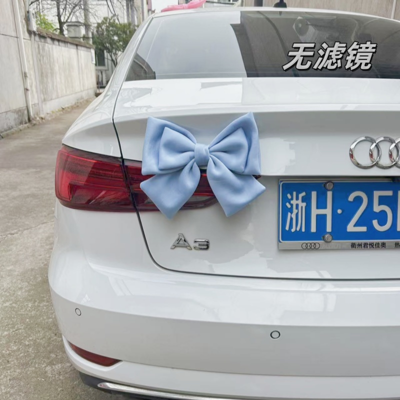 汽车蝴蝶结装饰摆件装饰品车尾挂件女生车贴饰品摩托车外车载玩偶