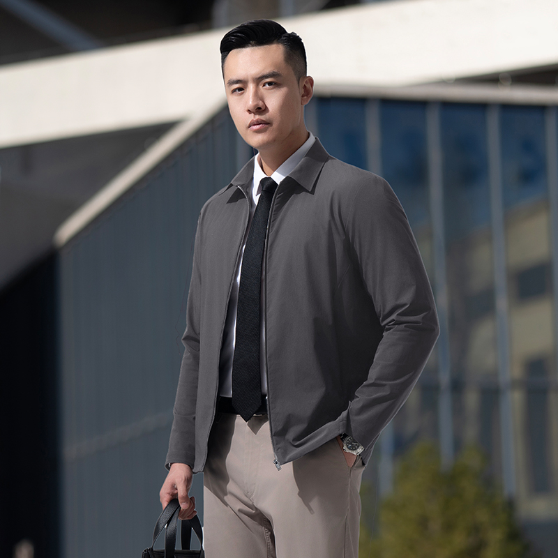 【龙牙】暗之黑豹轻量翻领夹克休闲百搭茄克商务外套男春秋时尚男士