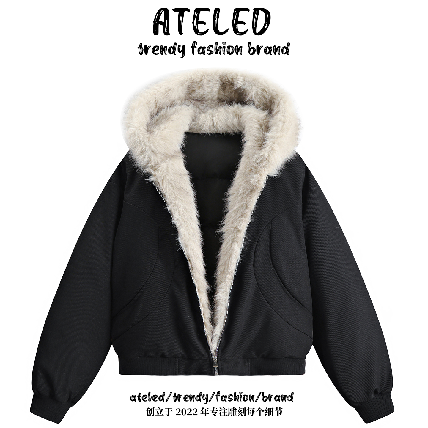 ATELED座山雕羽绒服男款冬季美式派克服情侣百搭冬季夹克外套男士