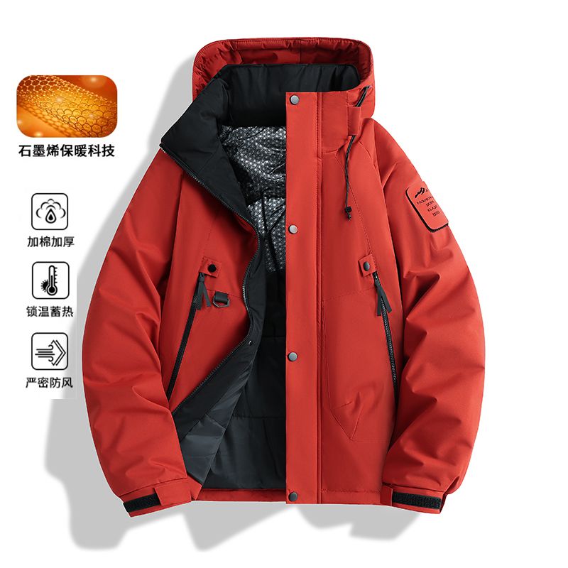 冬季外套加厚棉服男女款宽松防风防水棉衣连帽保暖防寒服棉袄潮流