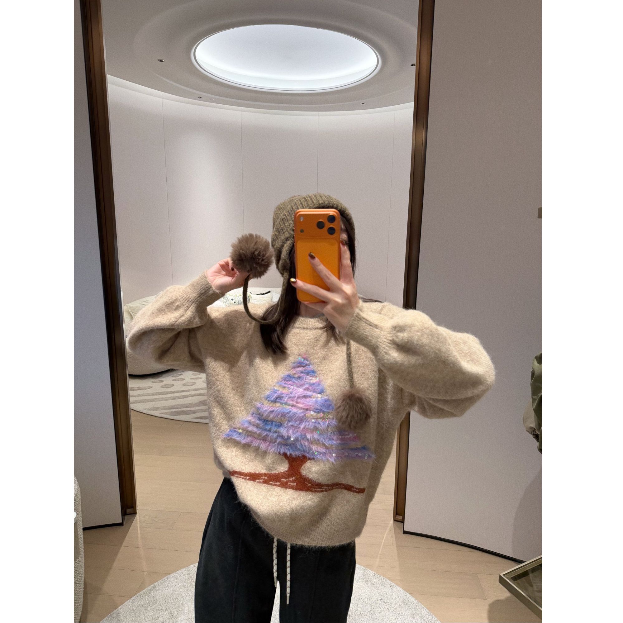 BETTER JOELAY-【纱线绘木】绵羊毛时尚针织套头毛衣慵懒LL6591