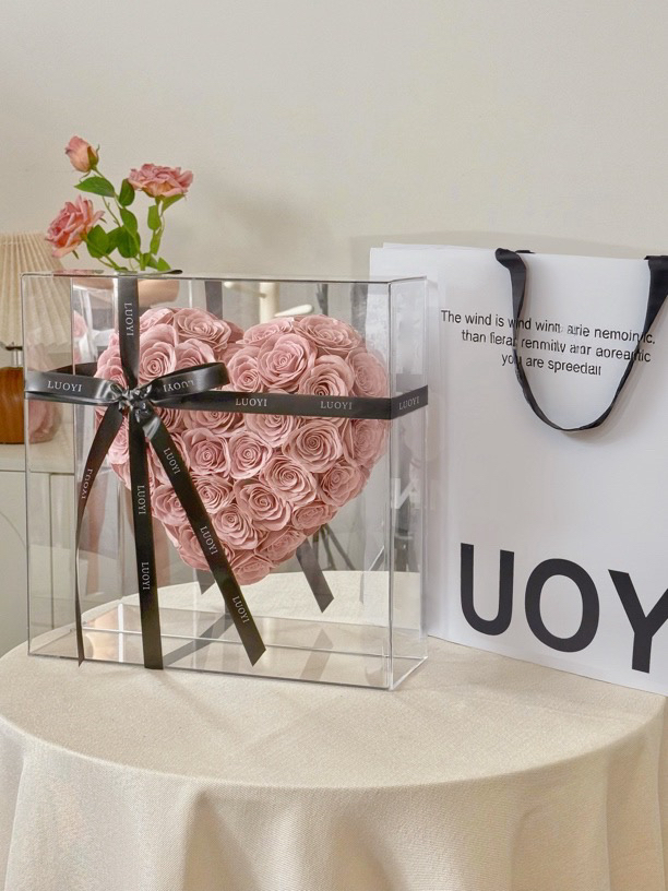高级感小众镜面亚克力礼盒永生礼盒皂花有钱花送女友七夕礼物