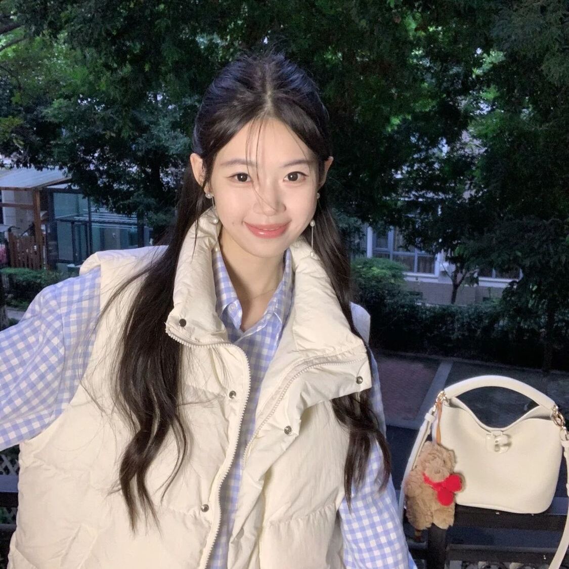 韩系立领棉服马女2025冬季新款叠穿无袖面包服马背心棉衣外套