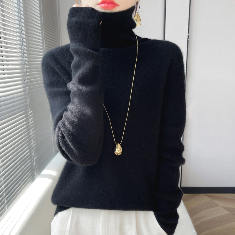 衫常规百搭纯色内搭厚款不褪色不起球毛衣针织羊毛衫羊绒衫