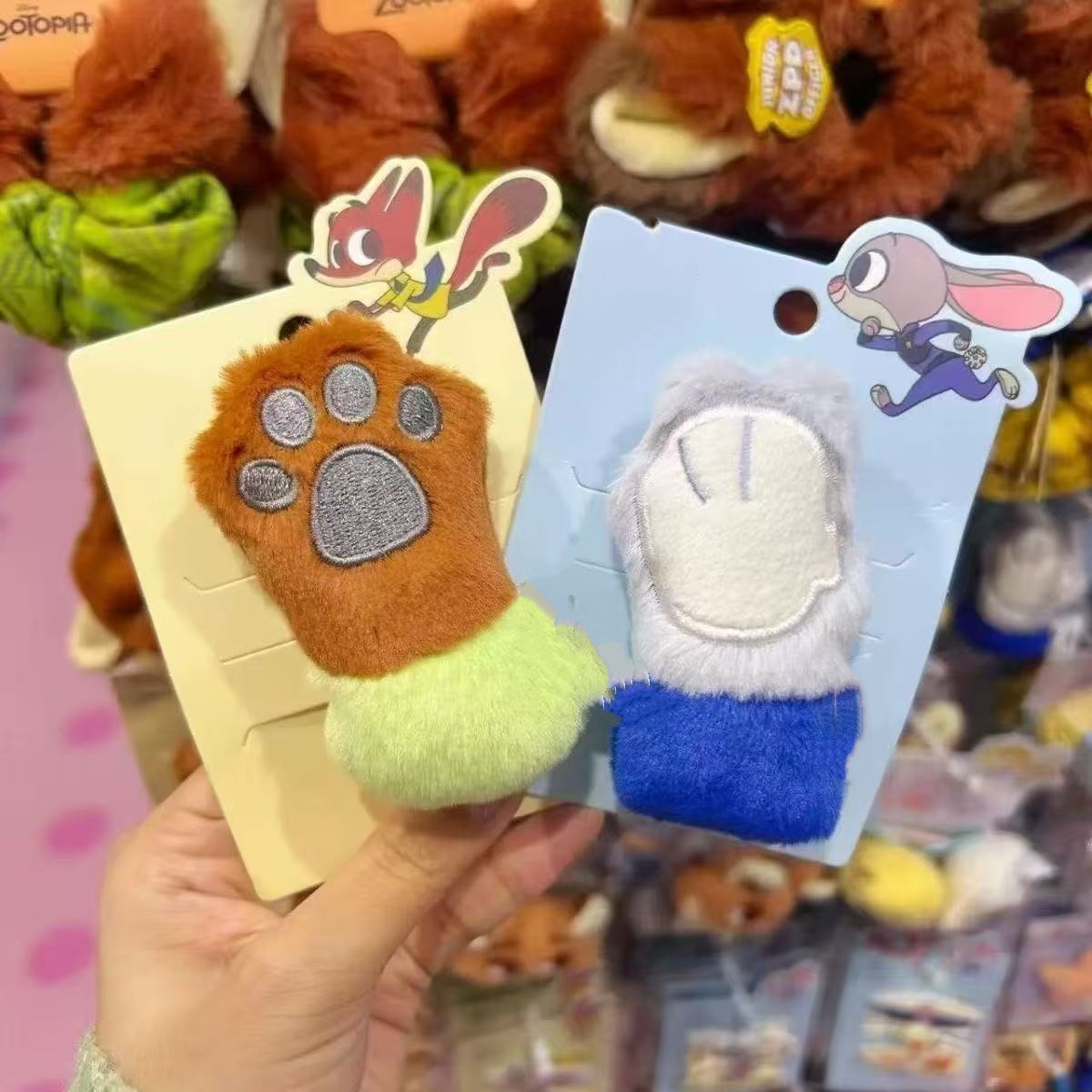 疯狂动物城朱迪尼克爪爪毛绒发夹卡通萌趣少女心边夹 可爱发饰