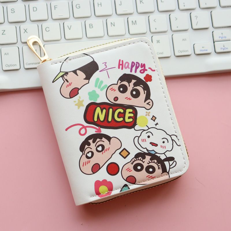 蜡笔小新简约小清新时尚韩版日系小学生三折女孩少女心卡包时尚潮