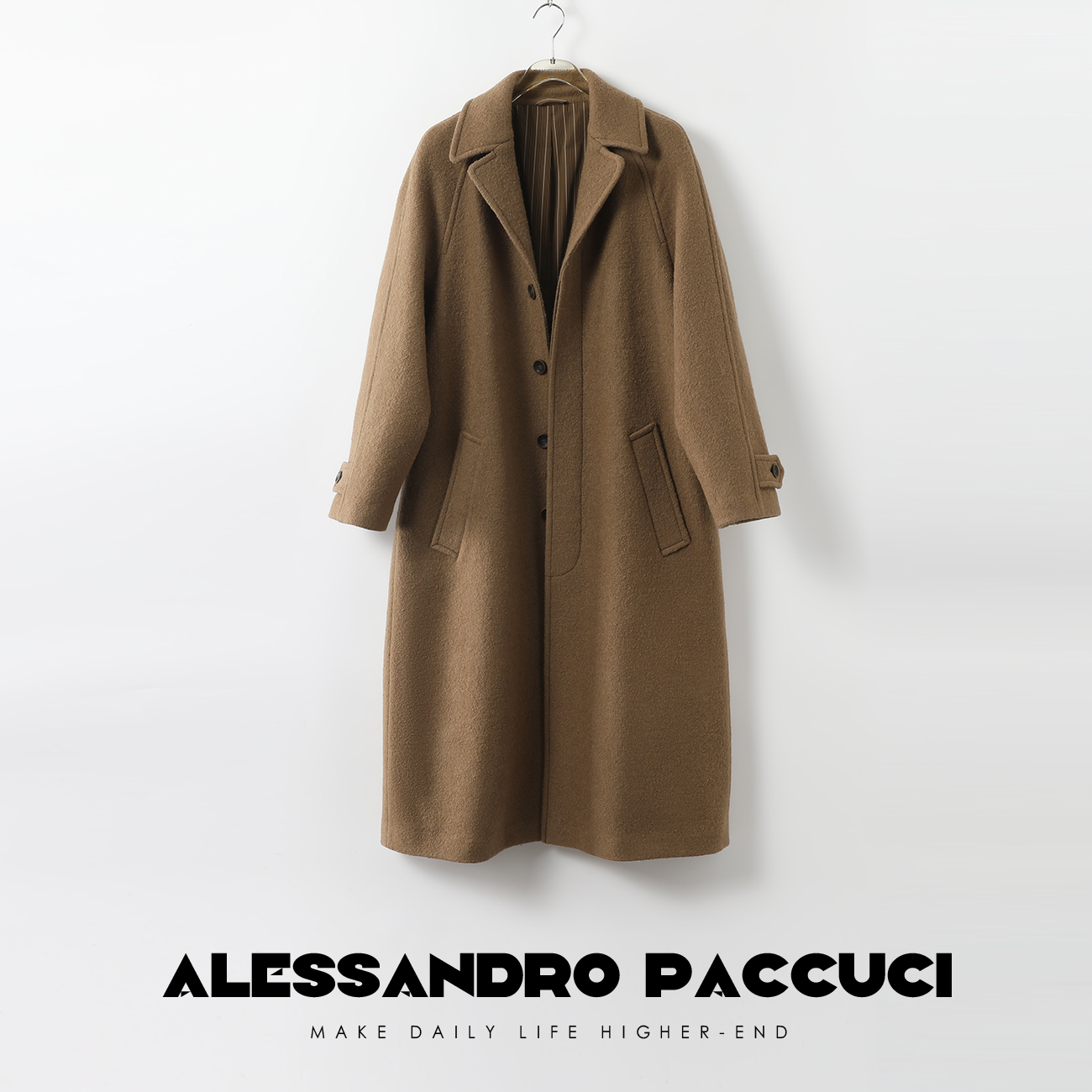 AP洛哥25795X【暖裳】100绵羊毛翻领中长款时尚百搭毛呢大衣2025冬