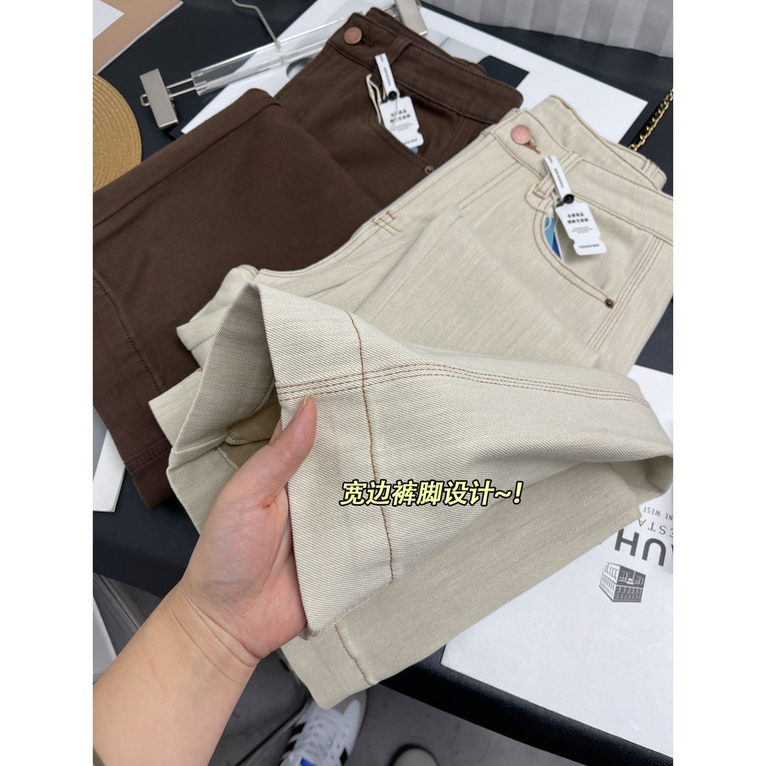 大码冬季款加绒高腰宽松直筒牛仔裤女梨形身材遮胯显瘦百搭九分裤