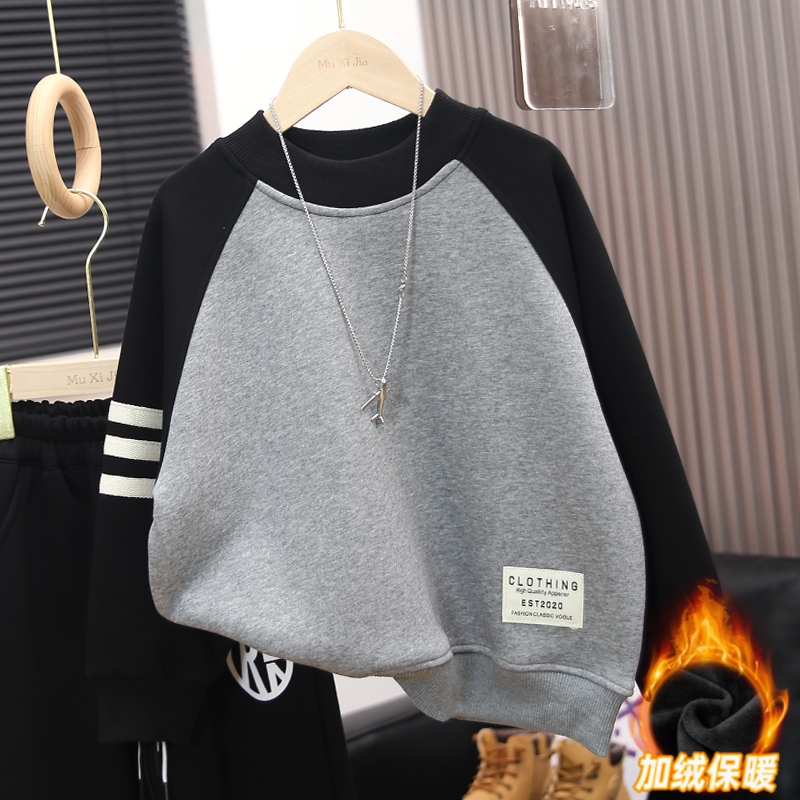 儿童装卫衣春秋款2025新款秋装男孩8-15岁秋季中大童休闲上衣打底