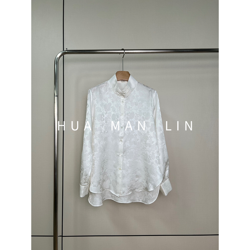 【花满林】‘三多锦’上久楷立领盘扣锦花缎真丝桑蚕丝上衣255982