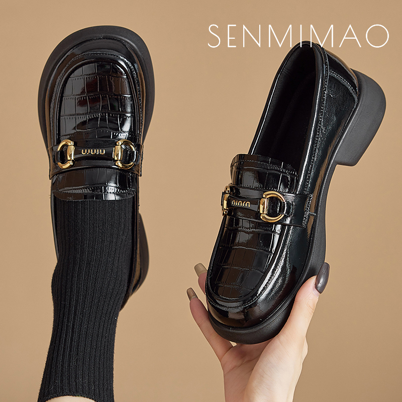 乐福鞋女平跟亮皮英伦风工作鞋2025通勤鞋漆皮真牛小皮鞋百搭单鞋