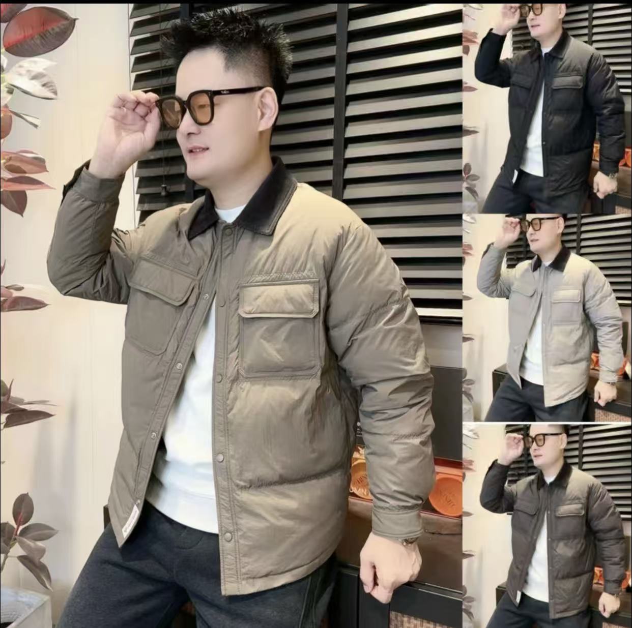 老钱风翻领棉服冬季新款百搭休闲男士慵懒风时尚百搭棉服