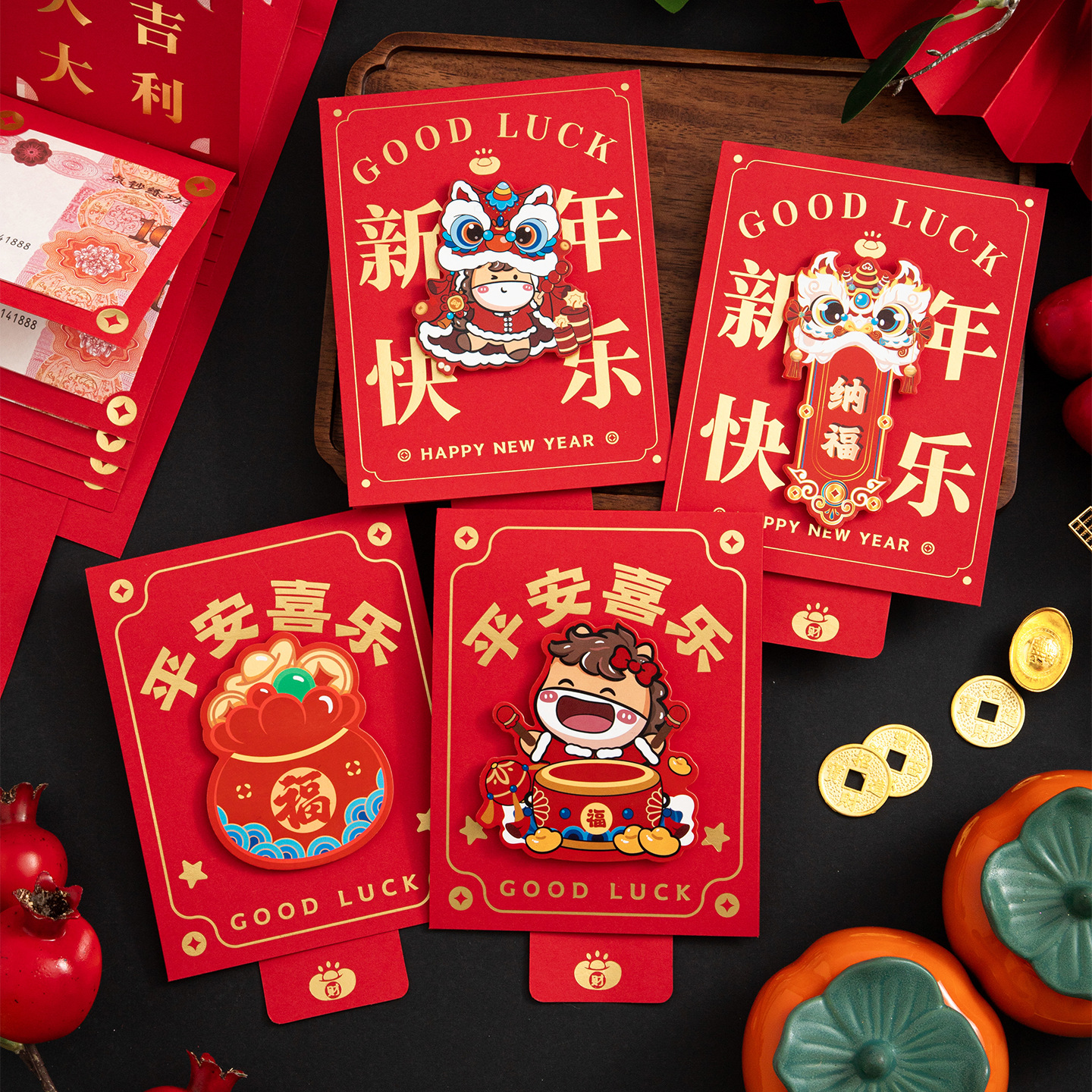 抽拉折叠马年红包创意卡通立体新年红包袋春节用品压岁包利是封