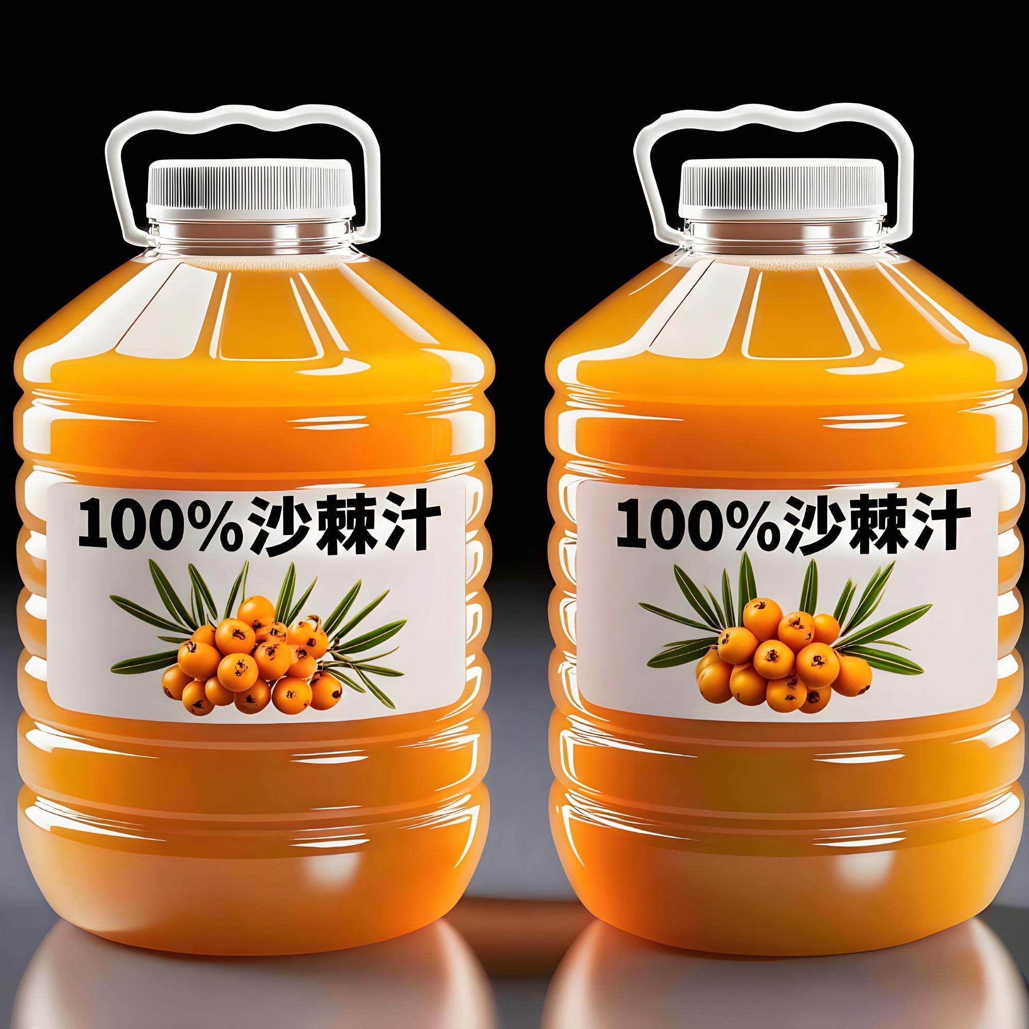 半价抢5斤】100%沙棘汁超大瓶新鲜沙棘植物饮料0添加VC果汁饮品