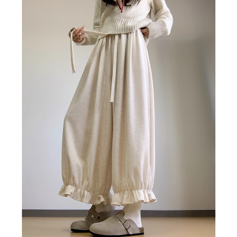 2025新款女秋季气球花苞裤小个子高腰显瘦宽松休闲灯笼糯米阔腿裤