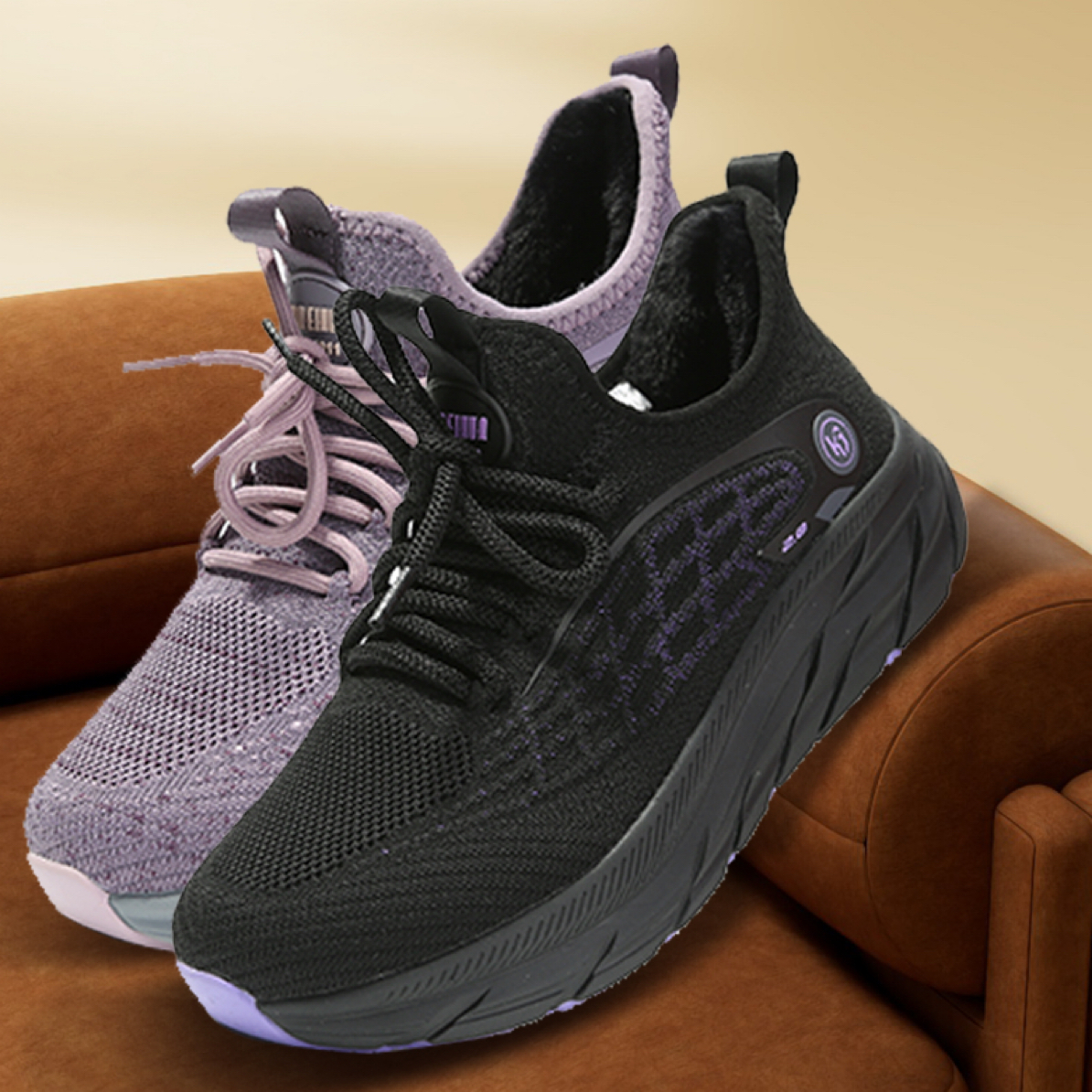 老美华冬季女士软底健步鞋EVA防滑贴片运动鞋布鞋434201075