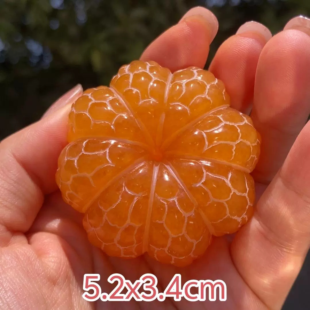 天然原石寿山石田黄石纯手工雕刻大橘大利摆件茶道把玩橘子手把件