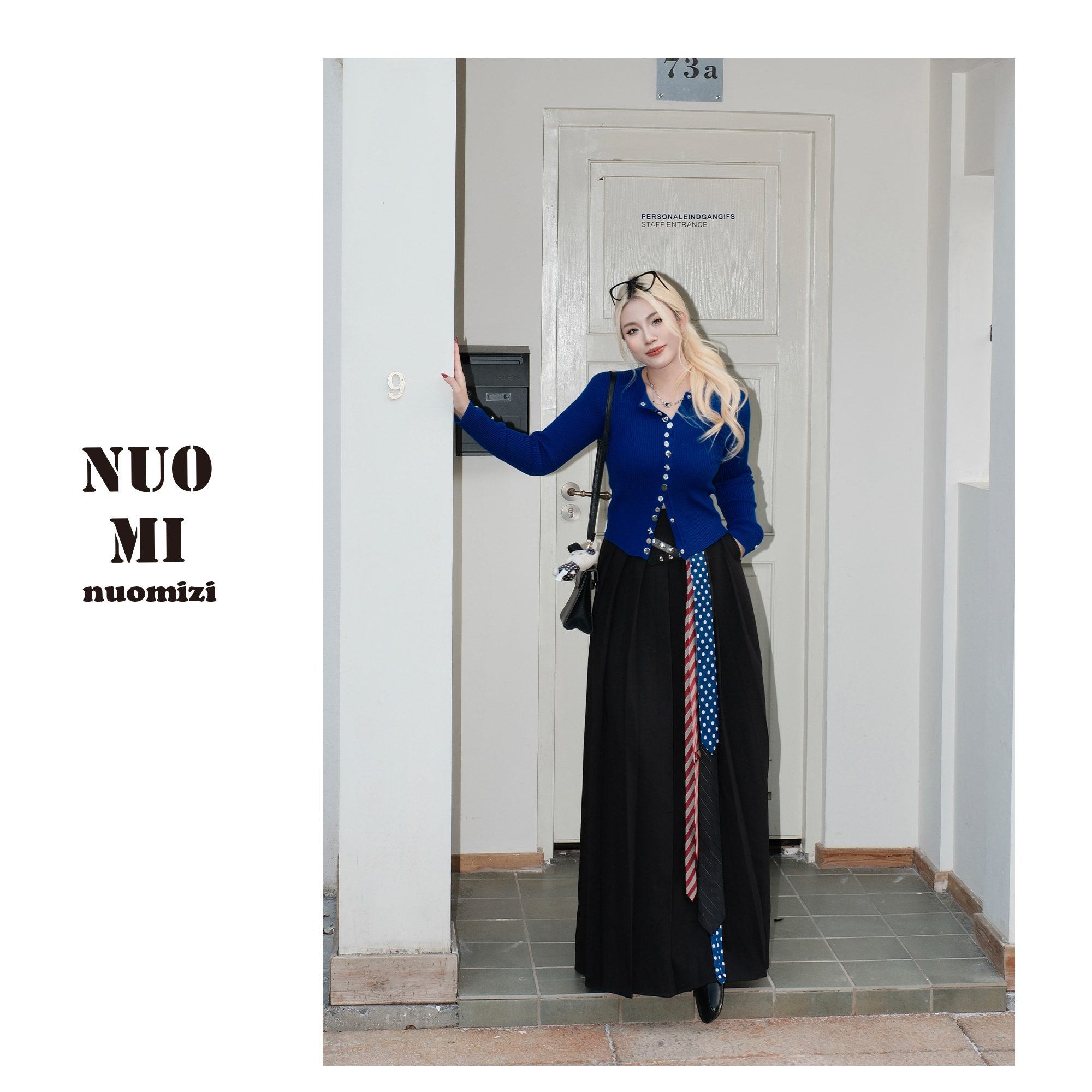 ZOZ糯米子[叛逆学院]秋季美式辣妹领带百褶裙时髦高级感半身裙