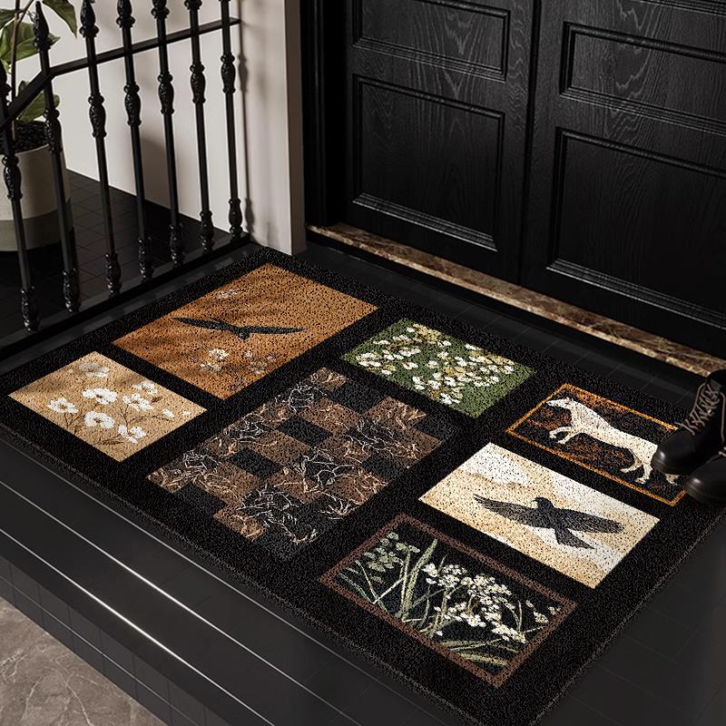 覆古入户地垫pvc丝圈免洗玄关地毯门垫进门口防滑脚垫高级感耐脏