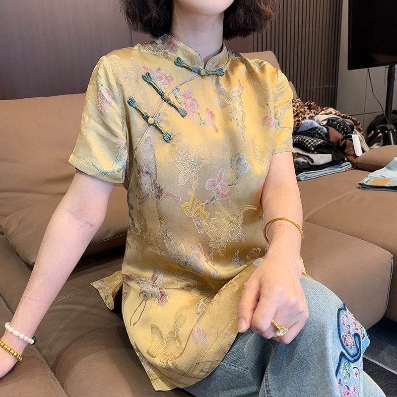 新中式国风套装女2025新款绝美高级禅意盘扣上衣牛仔裤两件套