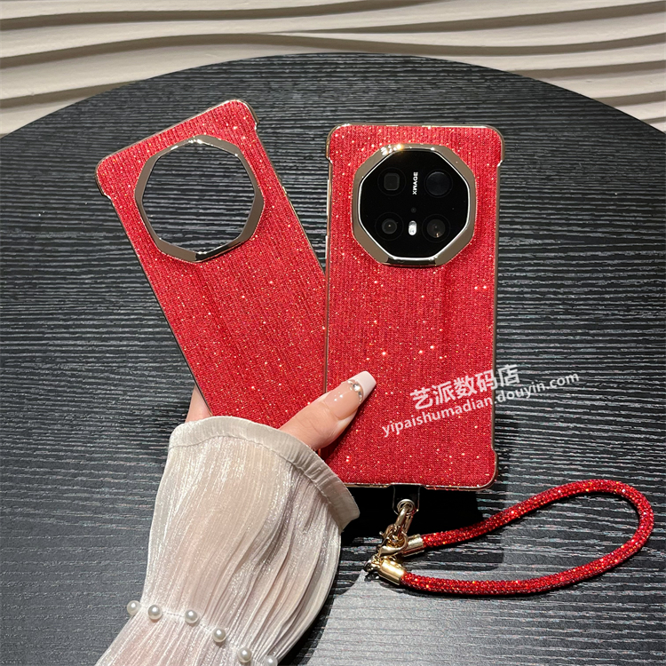 适用华为Mate 70RS手机壳60RS非凡大师新年红色闪钻70pro无边框女