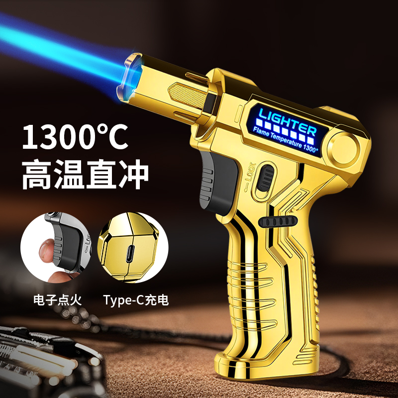 新款Type-c充电直冲防风打火机可点艾灸蚊香适用户外烧烤点火