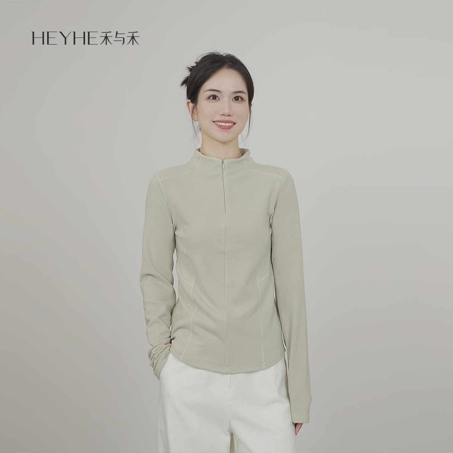 小禾【小暖炉】德国拜耳德绒3.0微立领锁温半拉链长袖可外穿打底