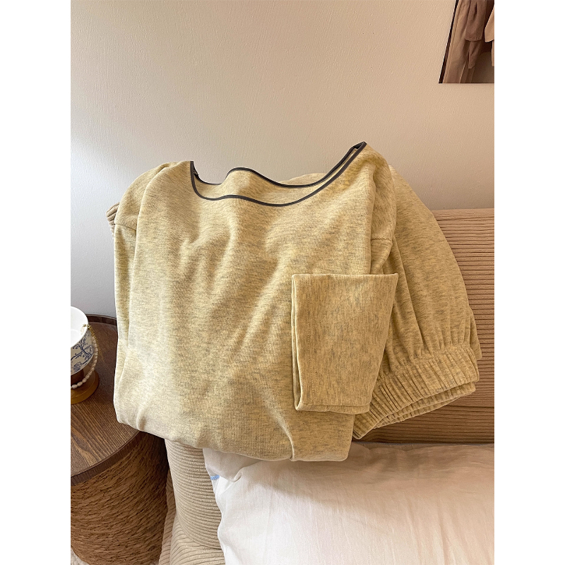 舒适亲肤德绒睡衣女秋冬季新款可出门保暖家居服大码套装冬天2025