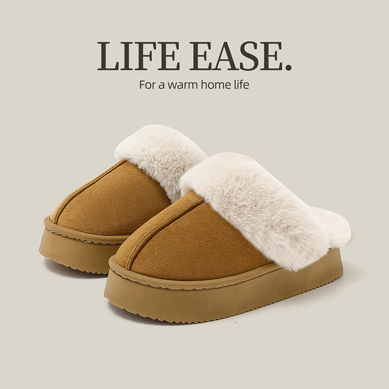 棉拖鞋女冬外穿增高勃肯室内居家用防滑毛毛拖鞋厚底拖鞋女款秋冬
