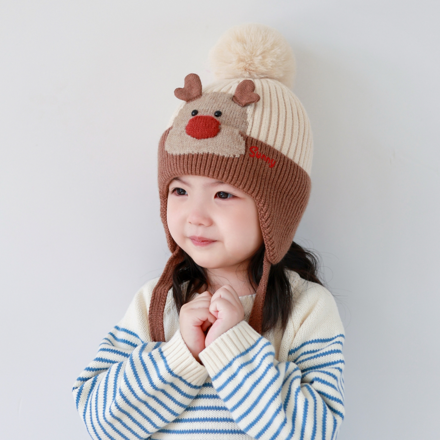 儿童帽子秋冬季新可爱超萌女童毛线帽卡通男孩套头宝宝加厚护耳帽