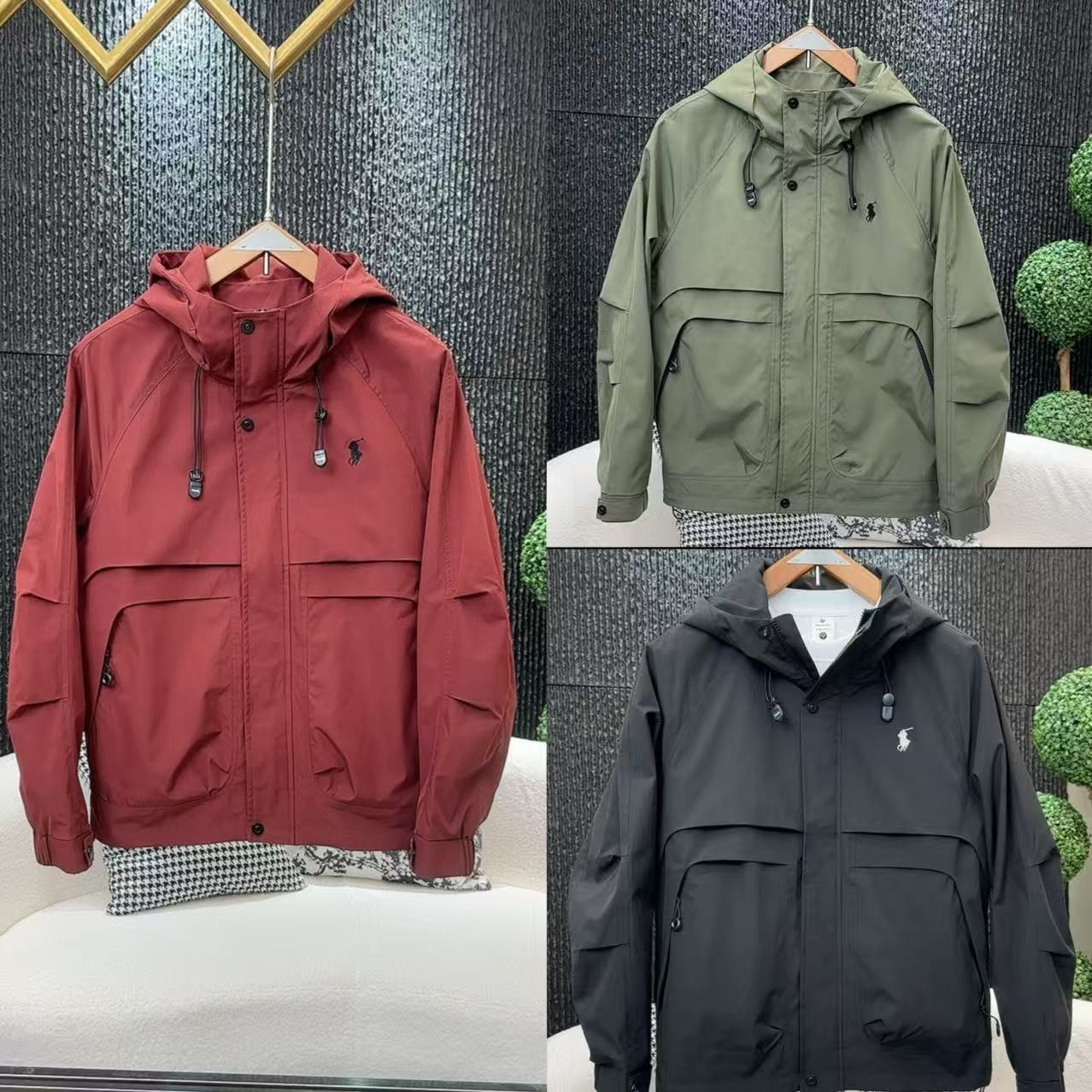 秋季刺绣防风常规连帽夹克休闲时尚工装轻奢痞帅男装早八入秋衣服