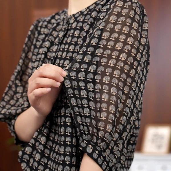 【现货速发】雪纺衫显瘦百搭上衣气质时尚小衫高端时髦遮肚子W374