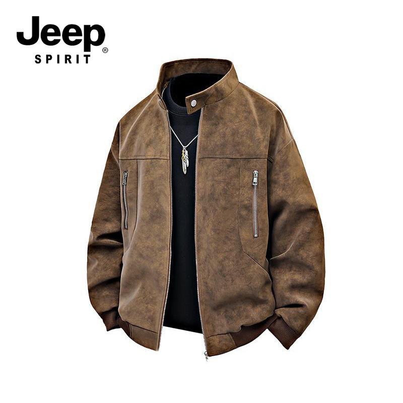 JEEP吉普春秋季高级感休闲夹克外套男士美式大码帅气时尚男装上衣