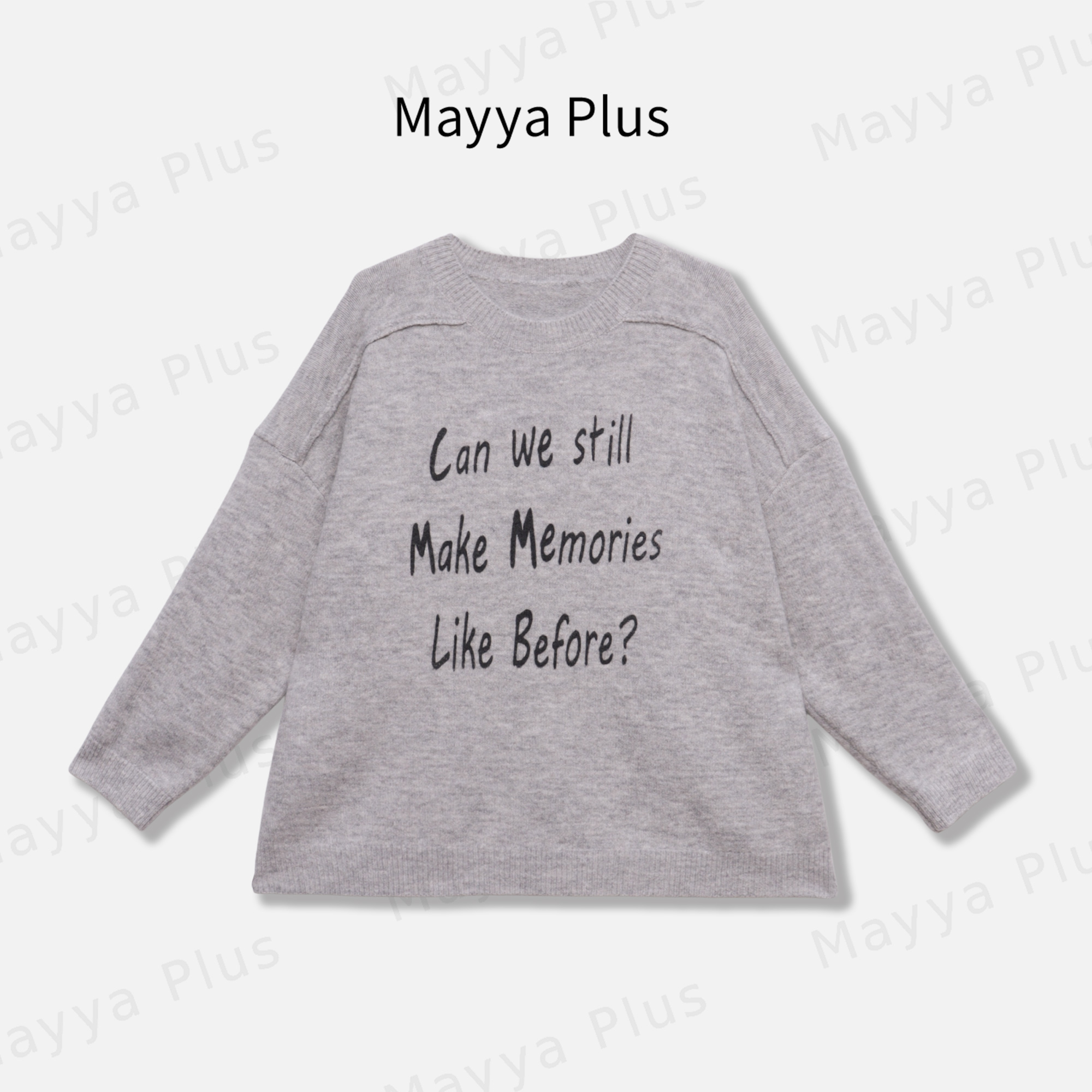 【旧情书】Mayya Plus麦芽定制冬季简约圆领毛茸茸针织上衣32547535