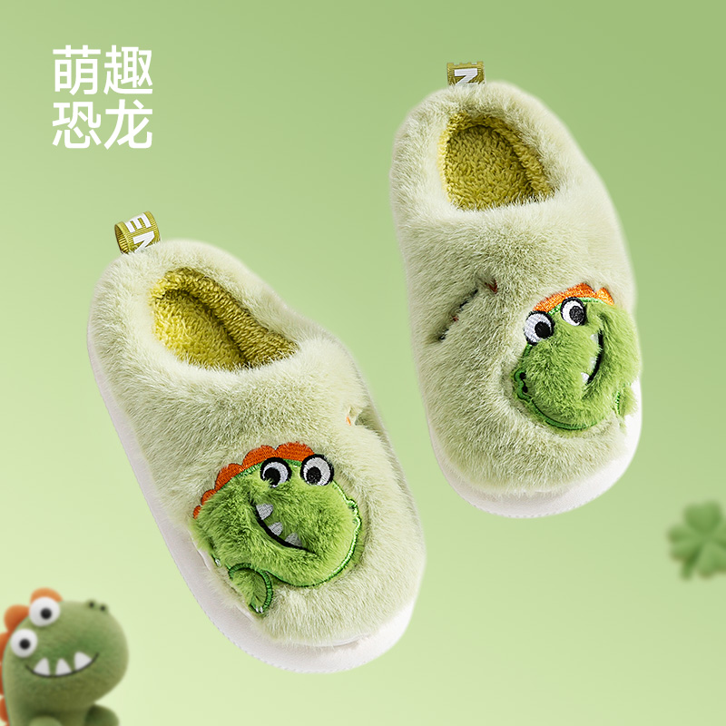 儿童棉拖鞋2025爆款男童冬季室内加绒保暖厚底棉鞋防滑宝宝棉拖鞋