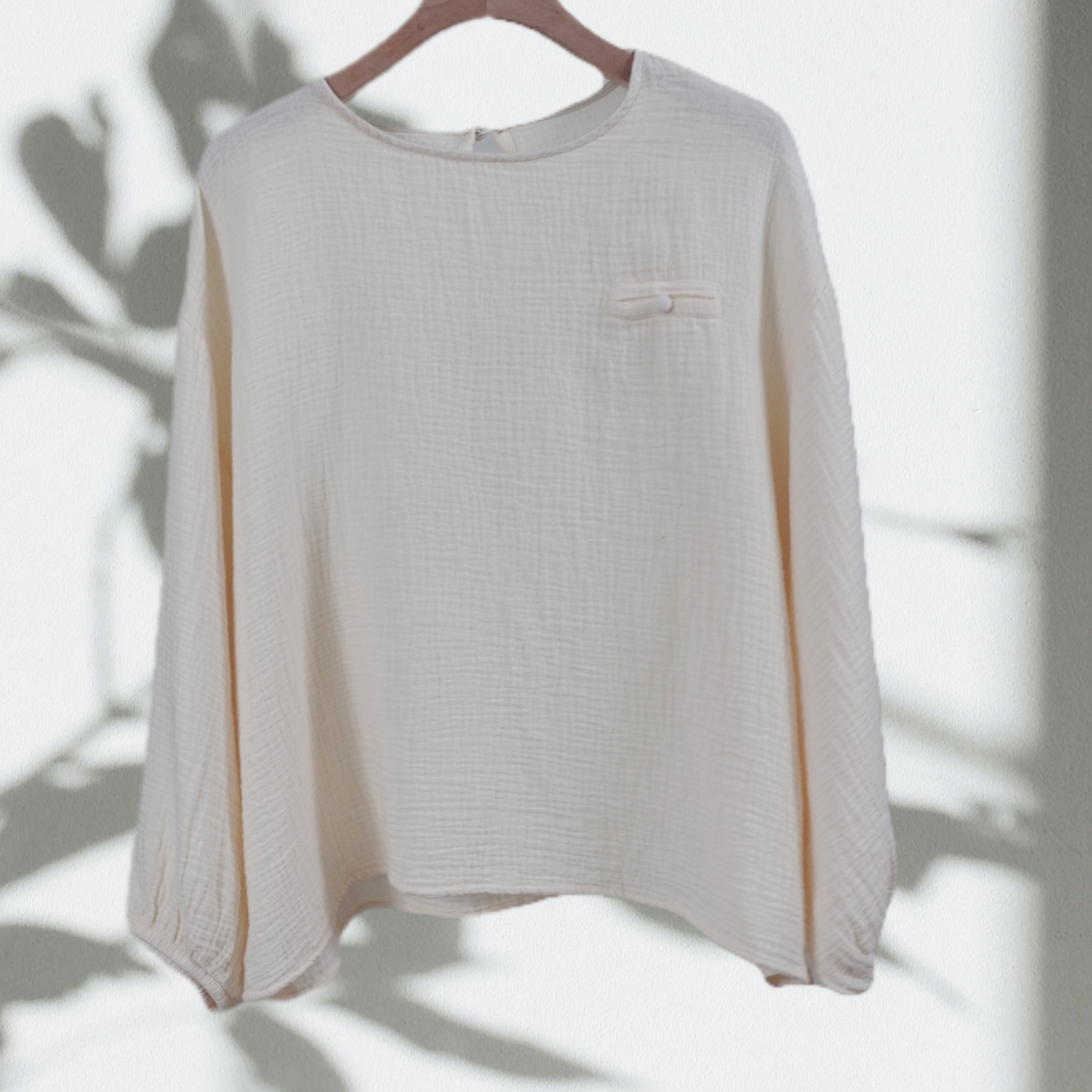 8111休闲慵懒风圆领长袖百搭秋季新款衣长55胸围120