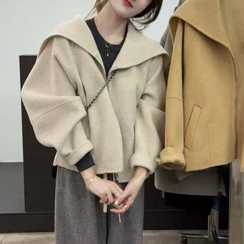 黑色高级感韩系海军领针织短外套小众女装洋气休闲百搭保暖上衣