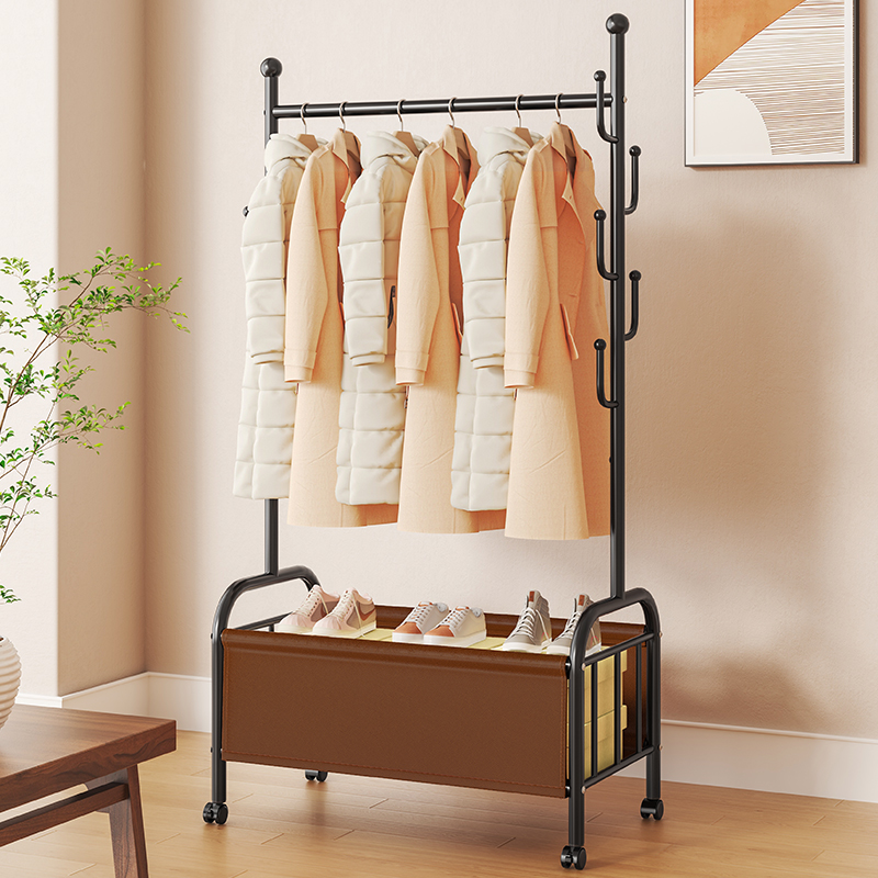 家用挂衣架落地衣帽架客厅可移动衣服架房间阳台立式衣架子晾衣架