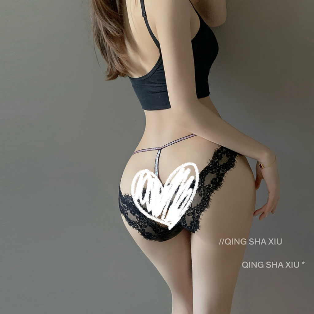 【花田】新款亮钻性感蕾丝花边纯欲细带镂空棉裆夏季女士三角内裤