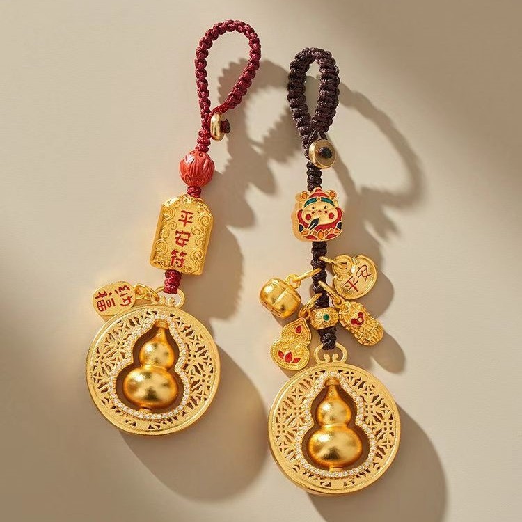 黄铜旋转葫芦钥匙扣钥匙扣挂件汽车钥匙扣挂饰女礼物成神之路