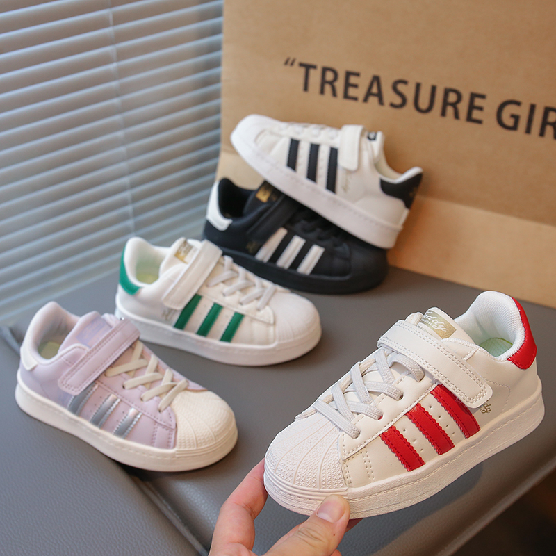 秋季潮款魔术贴贝壳头儿童鞋子儿童板鞋休闲百搭儿童运动鞋980